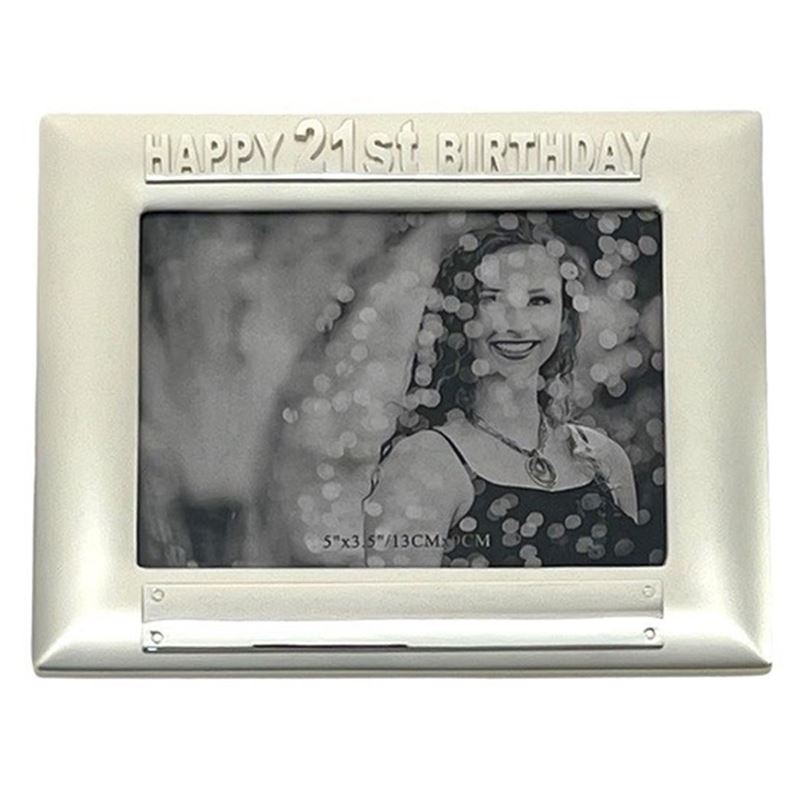 Russell Collection – 10x15cm Silver Satin Finish 21st Birthday Photo Frame Russell Collection – 10x15cm Silver Satin Finish 21st Birthday Photo Frame
