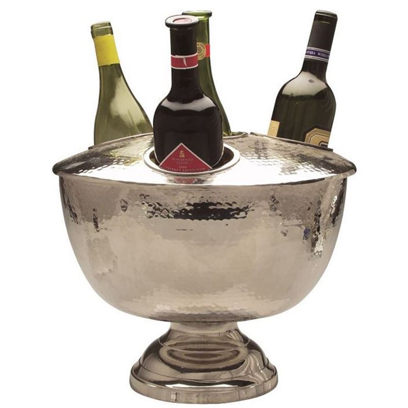Russell Collection – Silver Hammered Finish Four Bottle Wine Cooler with Lid Russell Collection – Silver Hammered Finish Four Bottle Wine Cooler with Lid