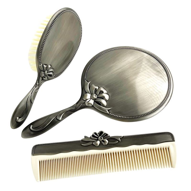 Russell Collection – Pewter Finish Brush, Comb & Mirror 3pc Gift Set Russell Collection – Pewter Finish Brush, Comb & Mirror 3pc Gift Set