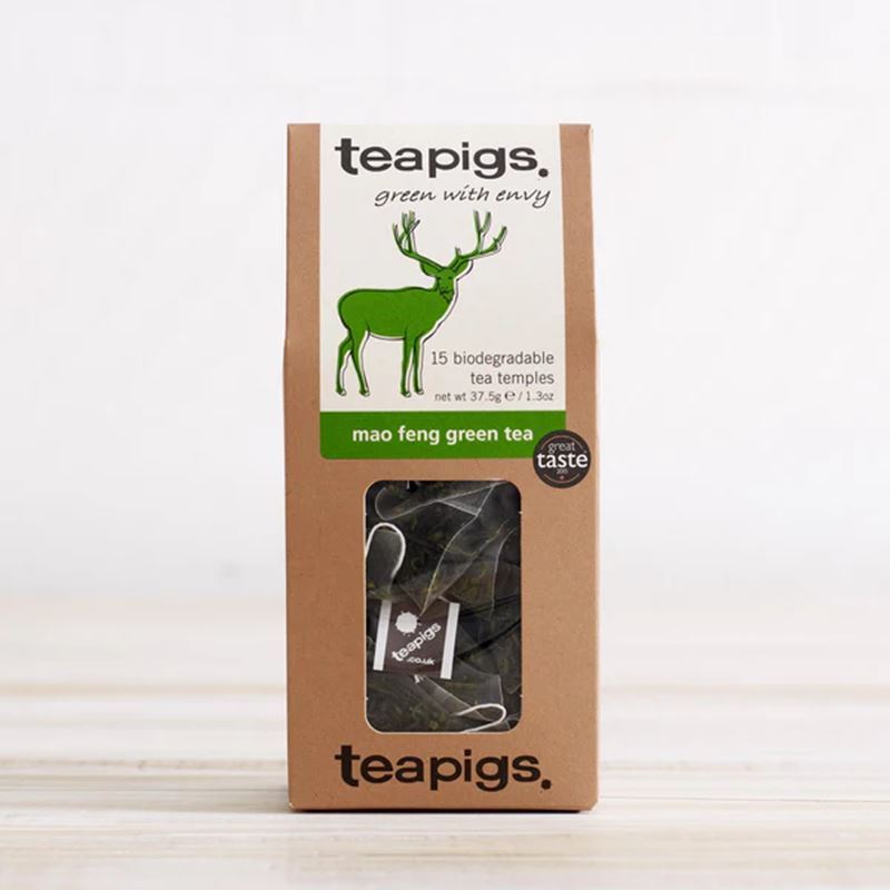 Tea Pigs – Mao Feng Green Tea 15 Biodegradable Tea Temples 50g