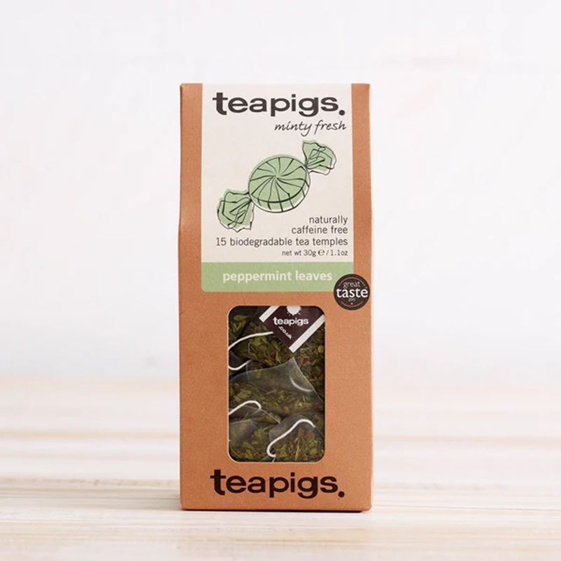 Tea Pigs – Peppermint Leaf Tea 15 Biodegradable Tea Temples 50g