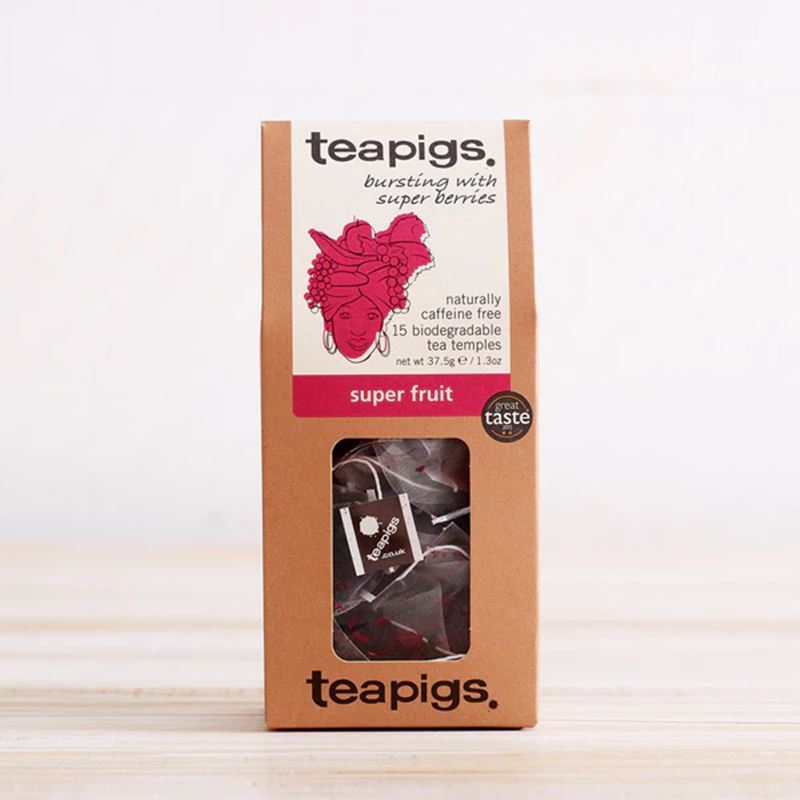 Tea Pigs – Super Fruit Tea 15 Biodegradable Tea Temples 50g