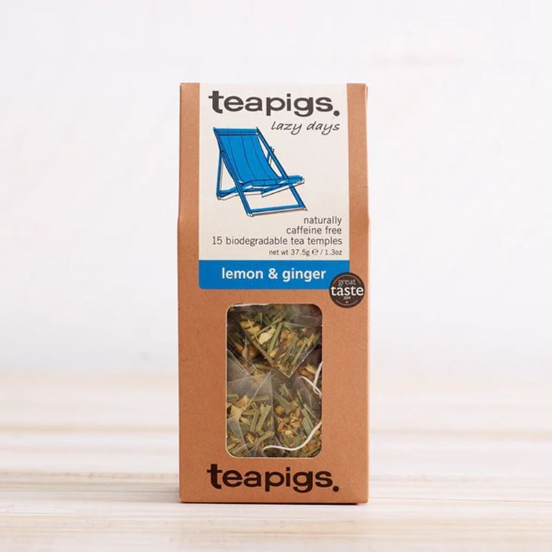 Tea Pigs – Lemon & Ginger Tea 15 Biodegradable Tea Temples 50g
