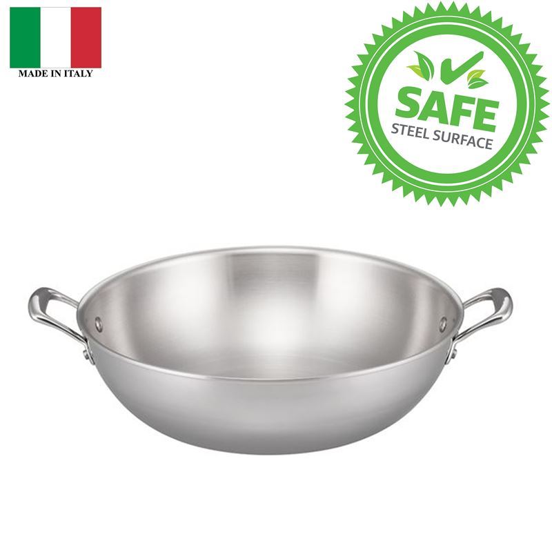 Essteele – Eternita Multi-Clad Stainless Steel 34cm Open Wok (Made in Italy)