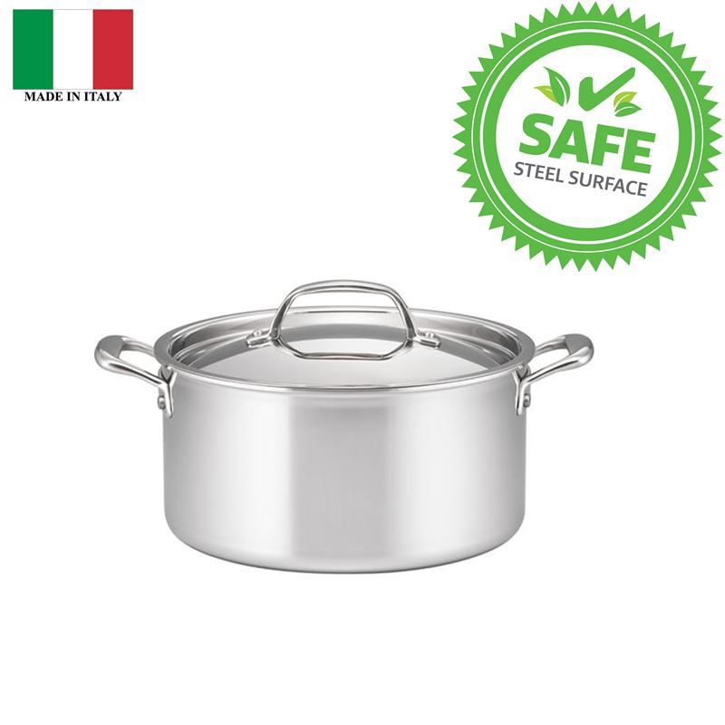 Essteele – Eternita Multi-Clad Stainless Steel 24cm Covered Stock Pot 5.6Ltr (Made in Italy)