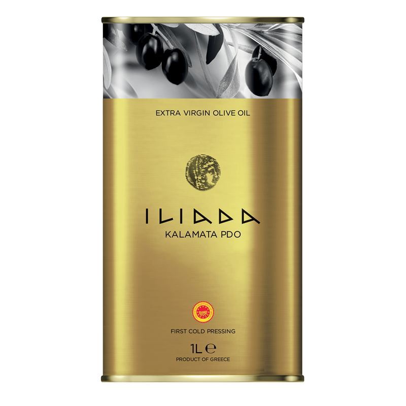 Iliada – Kalamata PDO Extra Virgin Olive Oil Tin 1Ltr (Product of Greece)