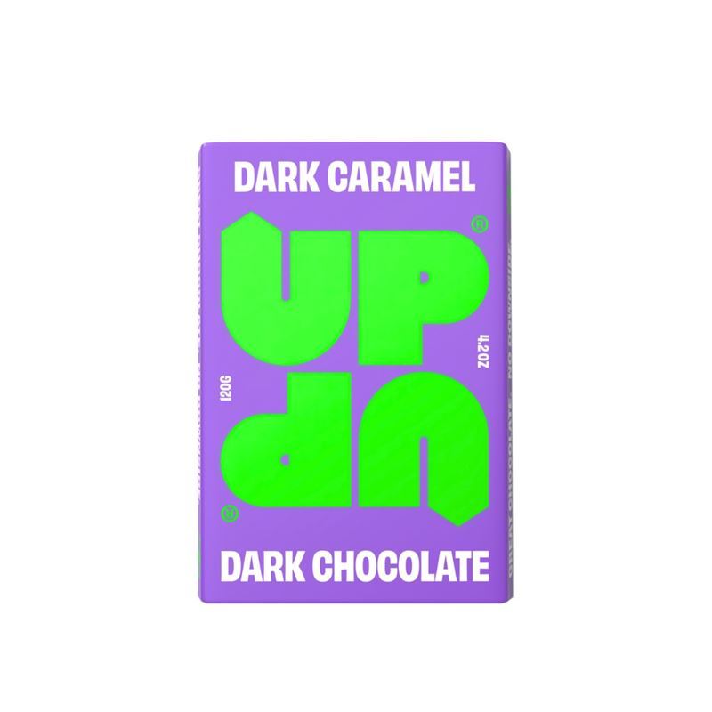 Up Up – Caramel Dark Chocolate Bar 120g (Product of Scotland)