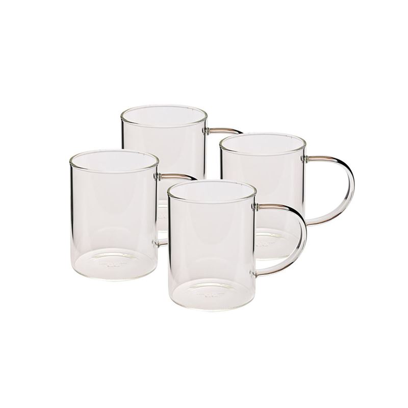 Coffee Culture – Ivy 420ml Fine Glass Single Wall Mug Set of 4