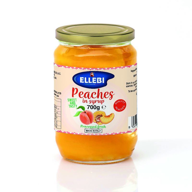 Ellebi – Peaches in Syrup 700g (Product of Italy)