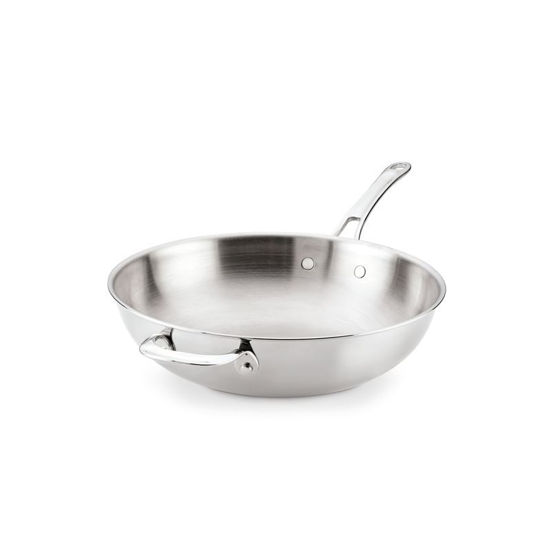 Anolon – Everlast Tri-Ply Clad Stainless Steel 32cm Open Stirfry with Helper Handle