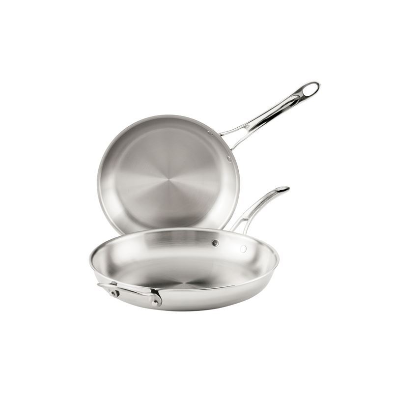 Anolon – Everlast Tri-Ply Clad Stainless Steel 25cm + 32cm Twin Pack Frypans
