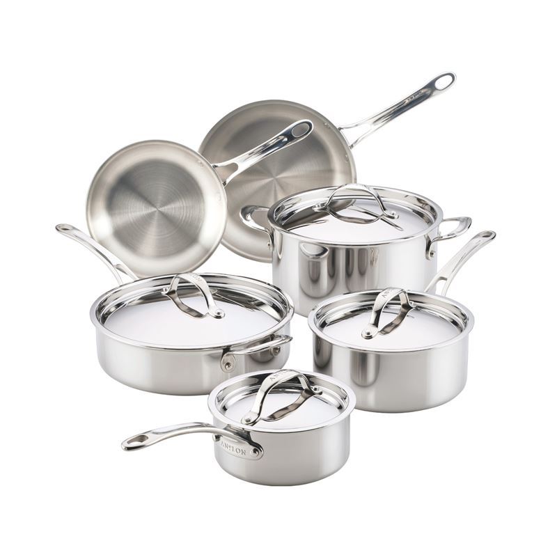 Anolon – Everlast Tri-Ply Clad Stainless Steel 10pc Cookware Set