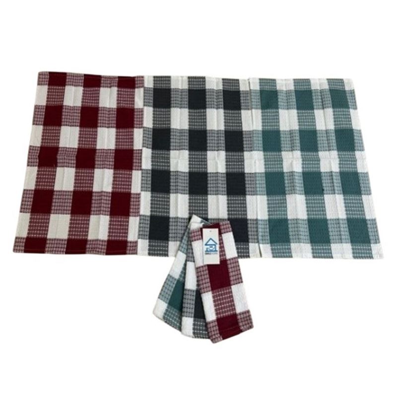 j.elliot Essentials – Checkered Tea Towel 45x65cm Pack of 3 Multicolour