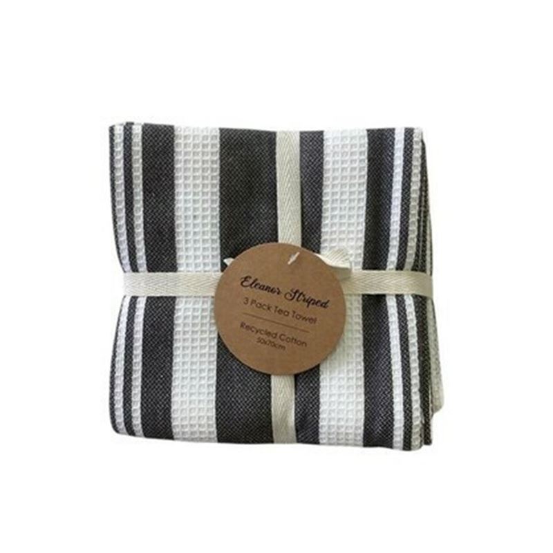 j.elliot Essentials – Eleanor Tea Towel 50x70cm Pack of 3 Striped Grey