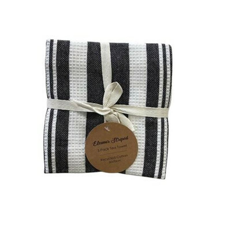 j.elliot Essentials – Eleanor Tea Towel 50x70cm Pack of 3 Striped Black