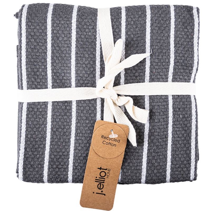 j.elliot Essentials – Basket Weave Tea Towel 50x70cm Pack of 3 Charcoal