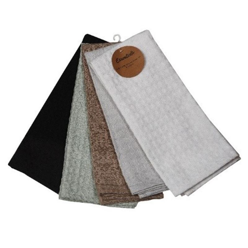 j.elliot Essentials – Solid Waffle Tea Towel 50x70cm Pack of 5 Multi-Colour