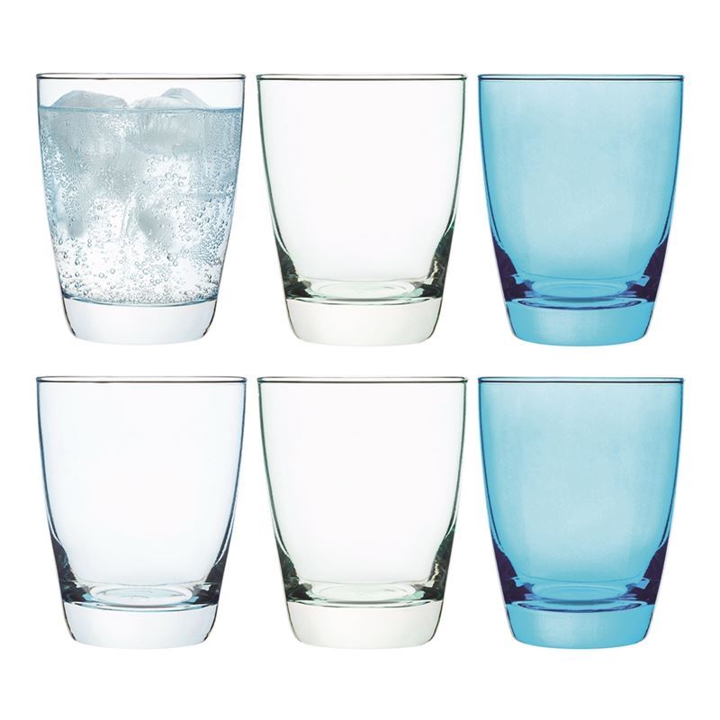 Porto – Estelle Tumbler 300ml Glass Set of 6 Blues