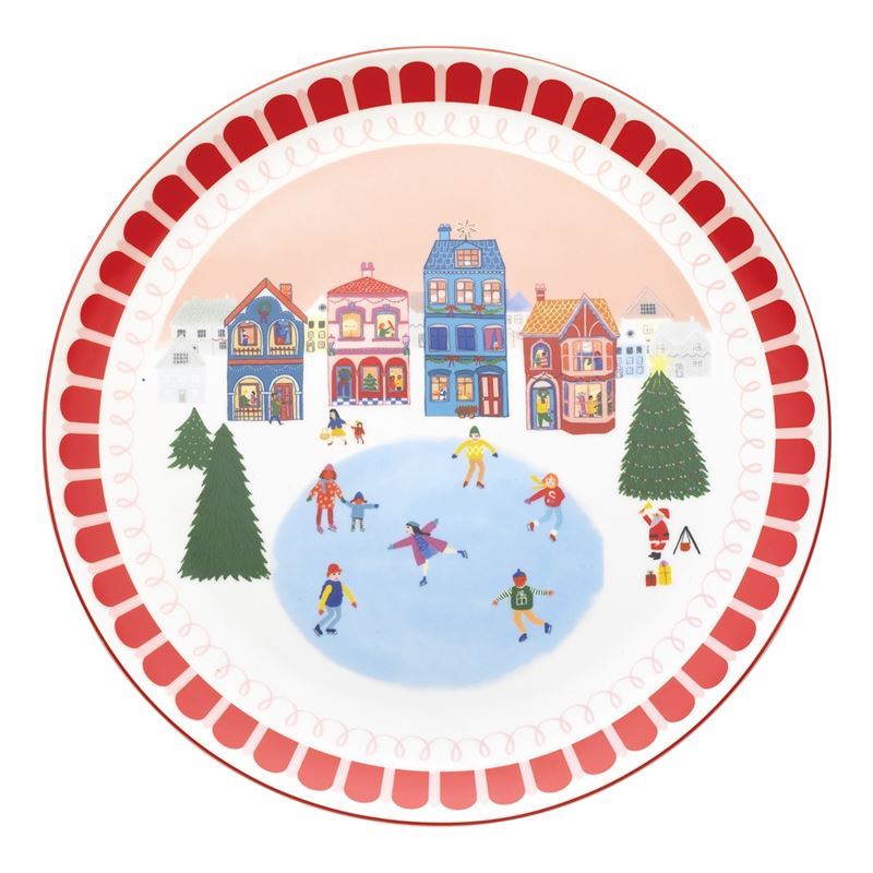 Porto – Night Before Ceramic Round Serving Plate Ice Skating 32cm