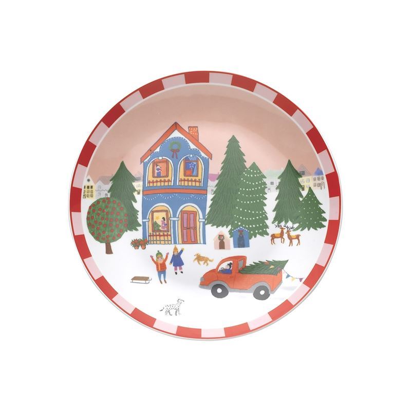 Porto – Night Before Ceramic Round Side Plate Red Truck 20cm