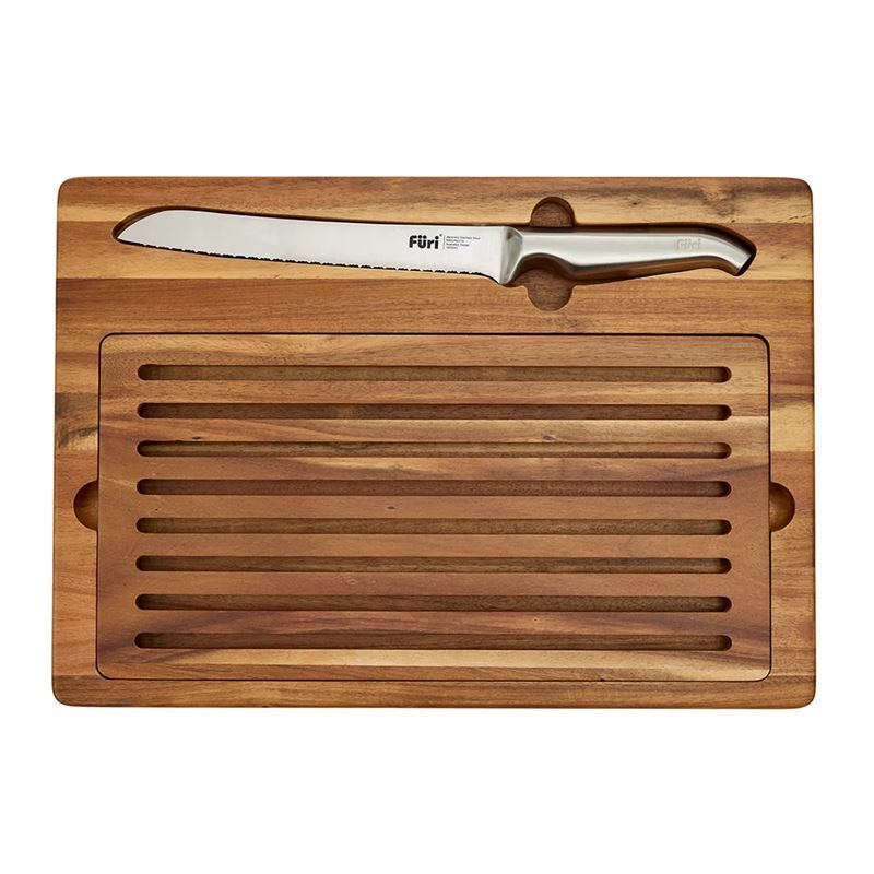 Furi – Pro Double Serrated Bread Knife & Bread Cutting Board Set
