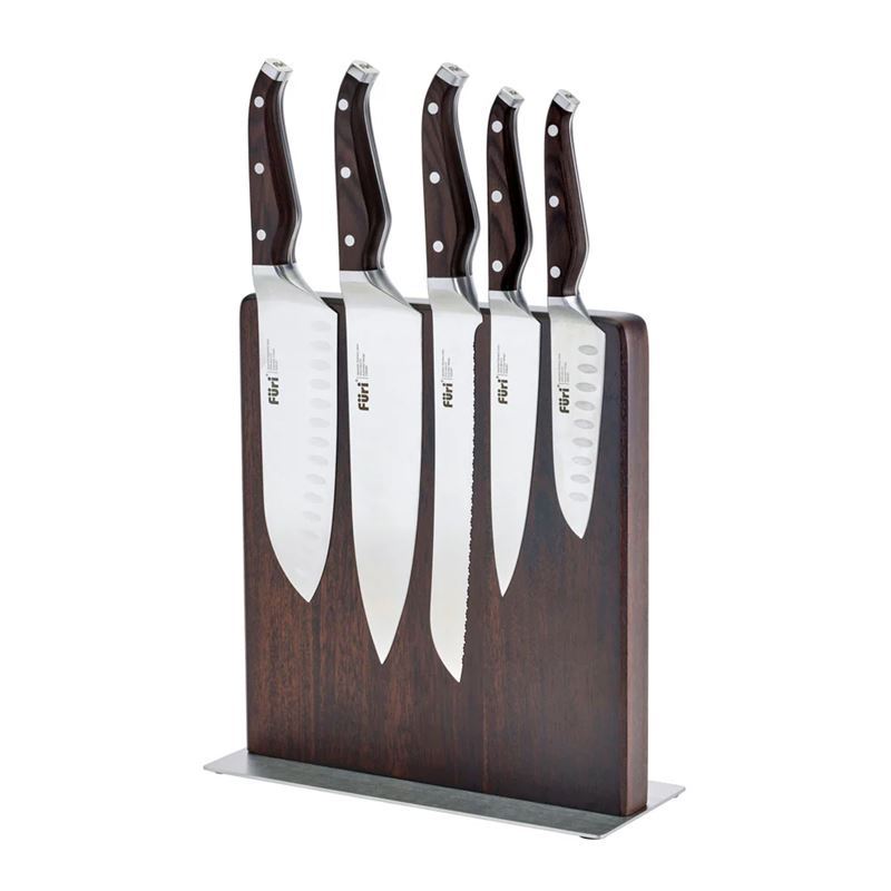 Furi – Triple Rivet Magnetic Slimline 6pc Knife Block Set