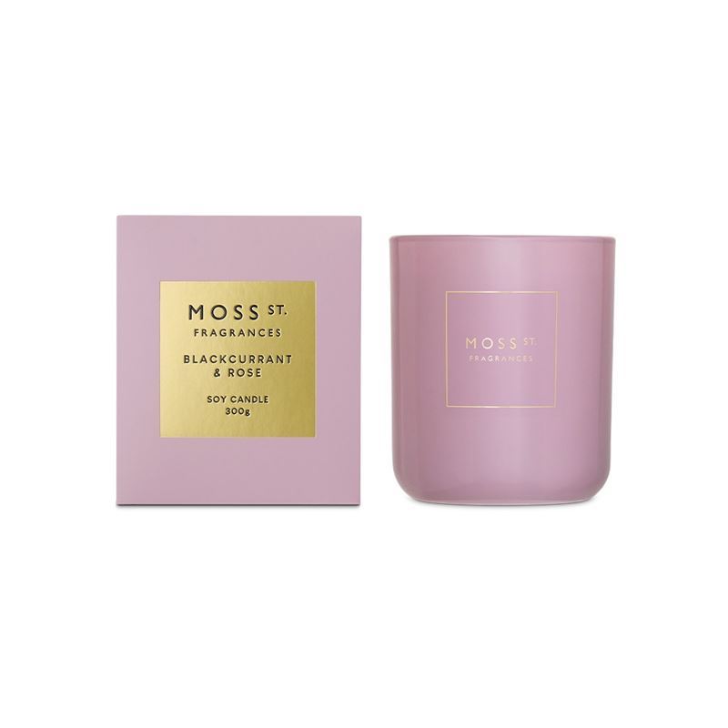 Moss St. – Blackcurrant & Rose Large Soy Candle 300g