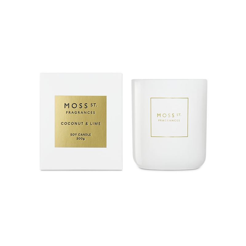 Moss St. – Coconut & Lime Large Soy Candle 300g
