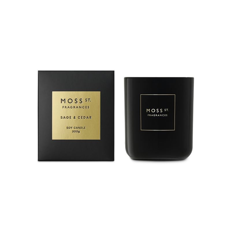 Moss St. – Sage & Cedar Large Soy Candle 300g