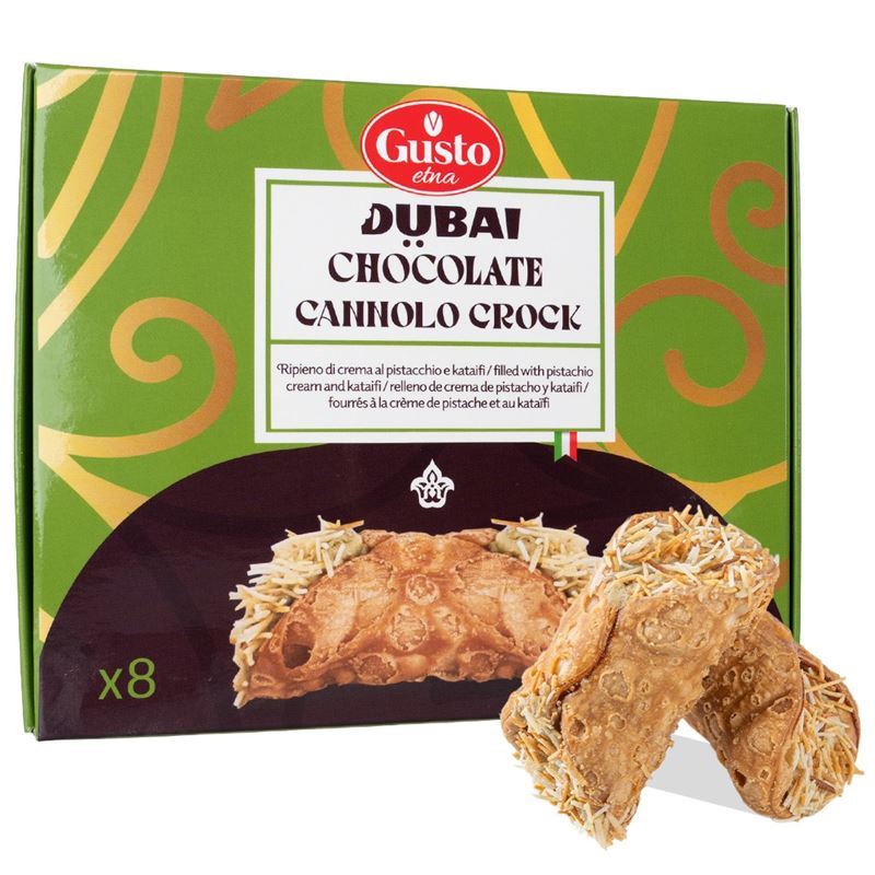 Gusto Etna – Cannoli pack of 8 Filled with Pistachio Cream & Kataifi