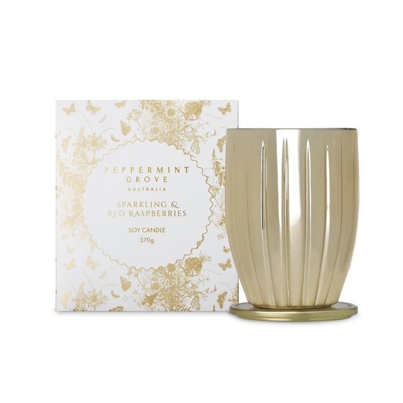 Peppermint Grove – Sparkling & Red Raspberries Large Candle 370g