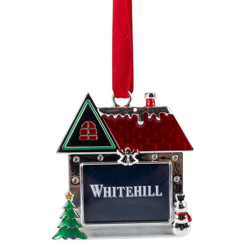 Whitehill – Silver Finish Festive Home Photo Frame Ornament with Ribbon 8.5cm Gift Boxed