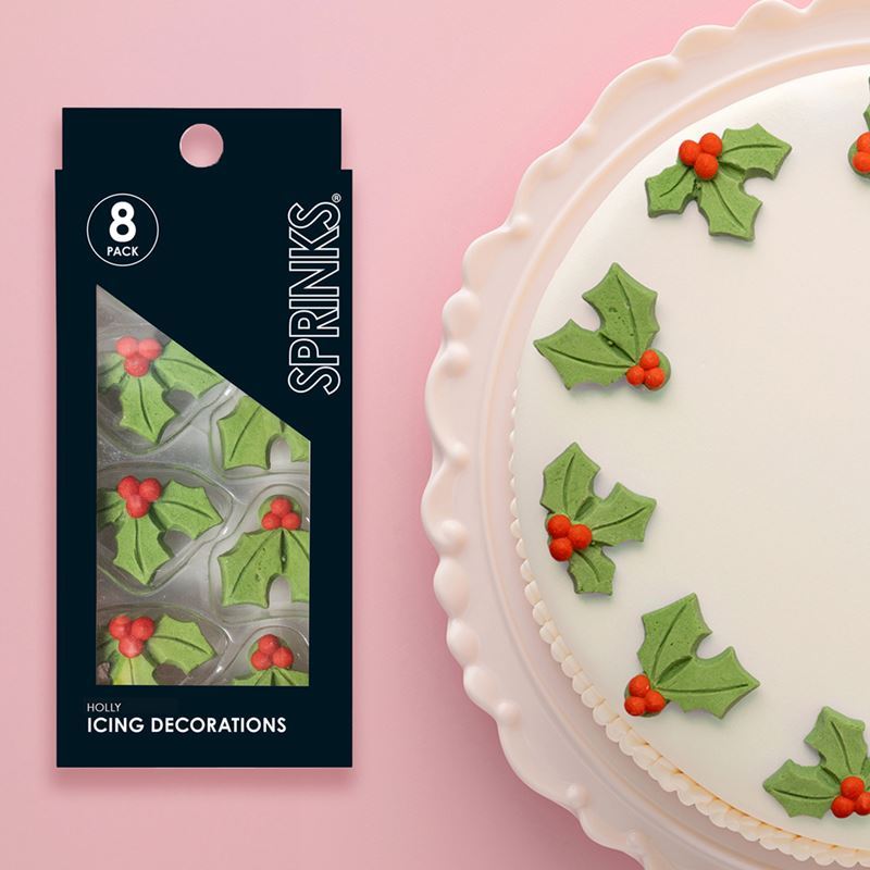Sprinks – Icing Decorations Holly 8 Pack