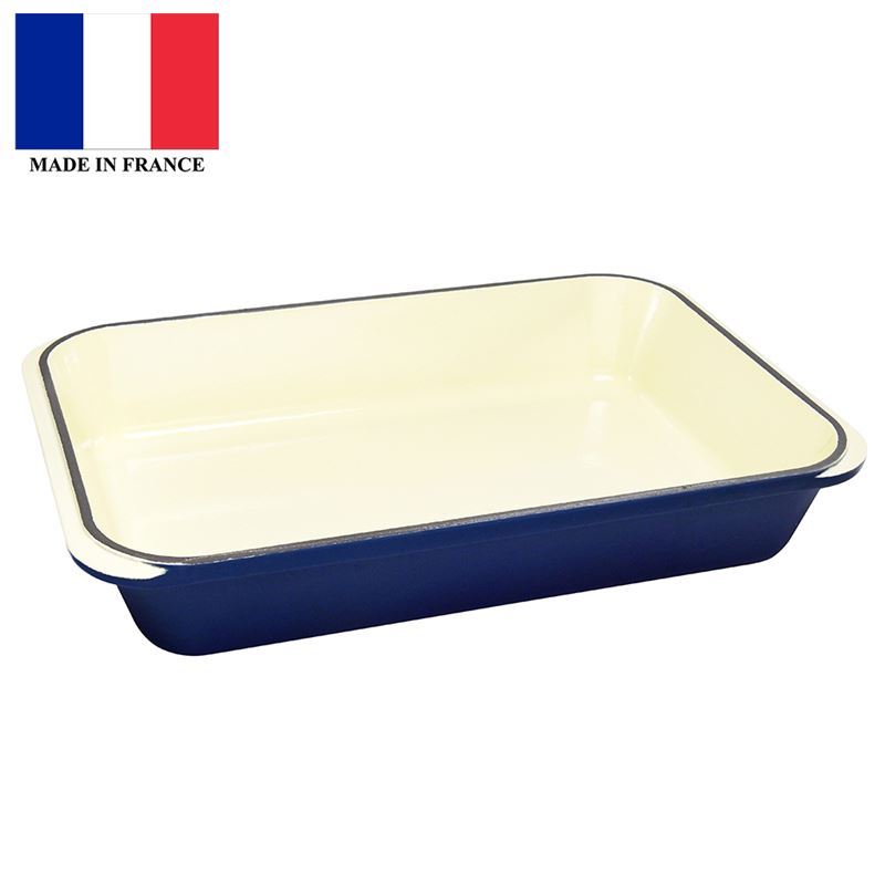 Chasseur Cast Iron – French Blue Rectangular Roaster 40x26cm (Made in France)