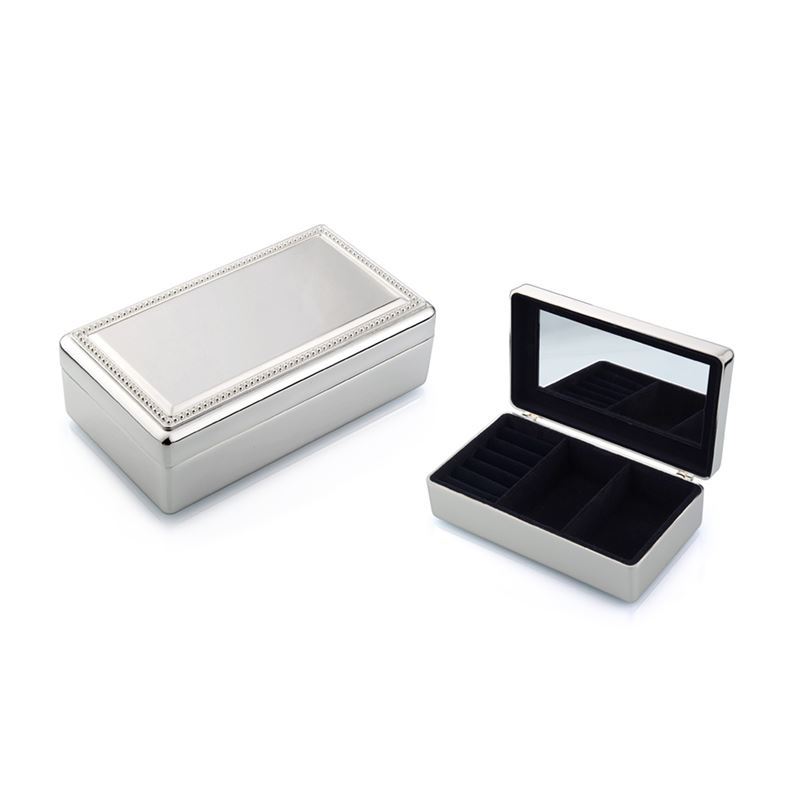 Whitehill – Silver Plate Bead Jewellery Box 18x10x6cm