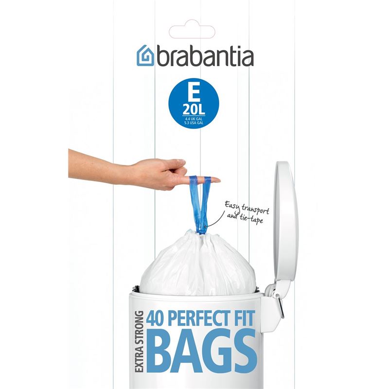 Brabantia – Smartfix Waste Bag40 Bags 20Ltr Pedal Bin
