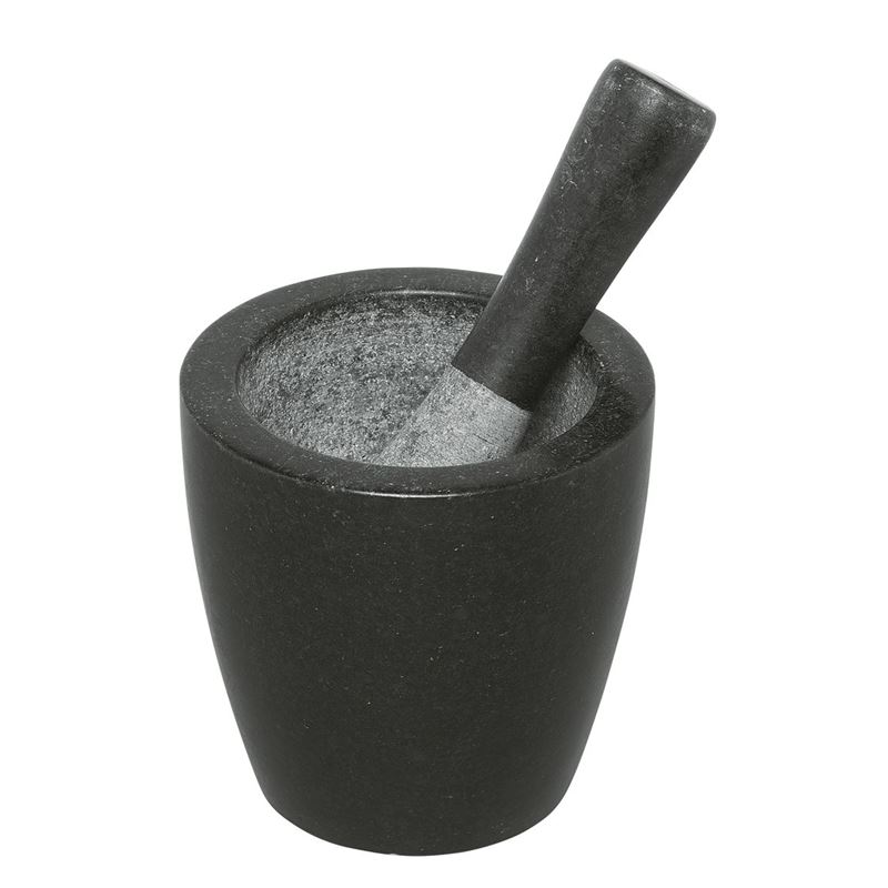 Avanti – Conical Black Mortar and Pestle Solid Granite 13cm