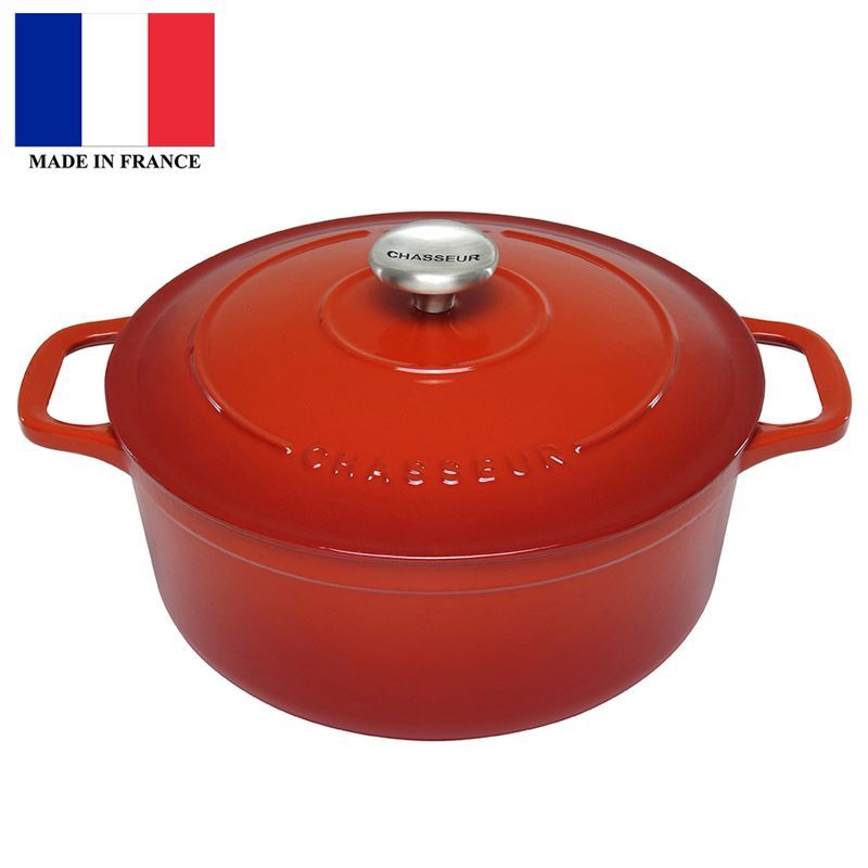 Chasseur Cast Iron – Inferno Red Round French Oven 28cm 6.1Ltr (Made in France)