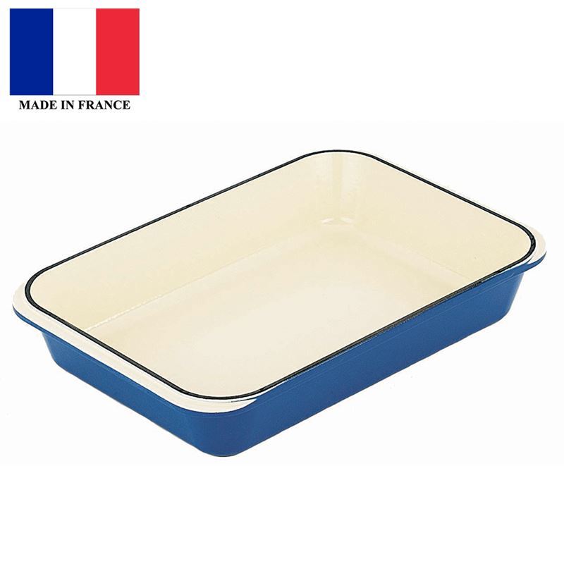 Chasseur Cast Iron – Sky Blue Rectangular Roaster 40x26cm (Made in France)