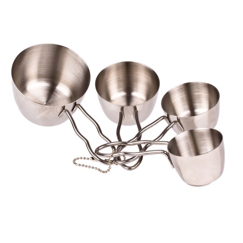 Appetito – Stainless Steel Measure Cups with Wire Handles Set of 4