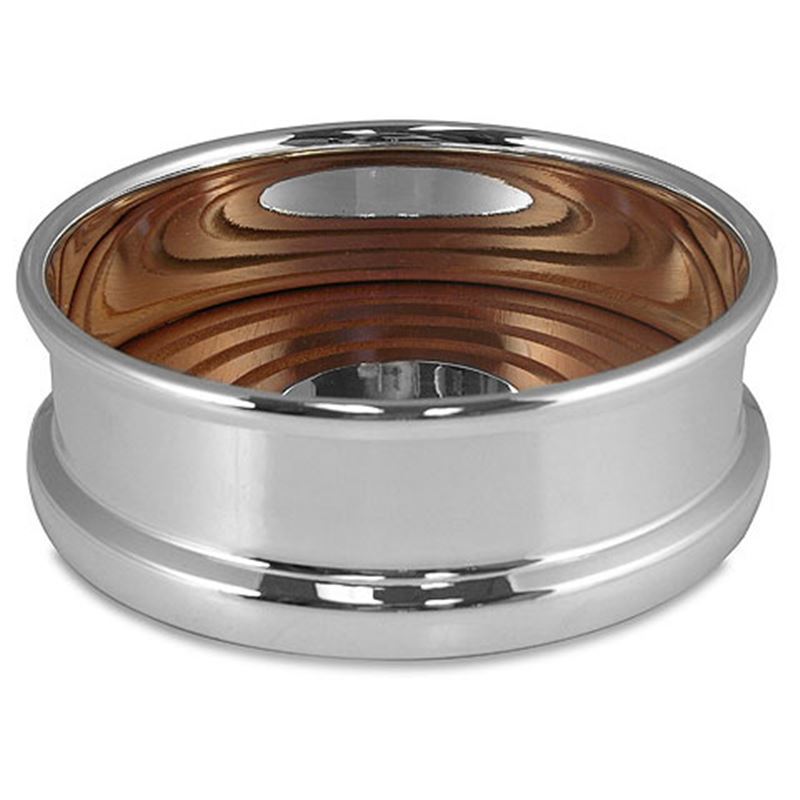 Whitehill – Silver Plated Bottle Coaster Wooden Base With Embossing