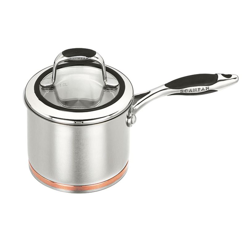 Scanpan Coppernox – Copper Based Saucepan with Glass Lid 14cm 1.2Ltr
