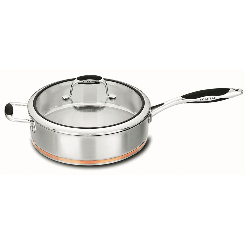 Scanpan Coppernox – Copper Based Saute Pan with Glass Lid 28cm 3.2Ltr