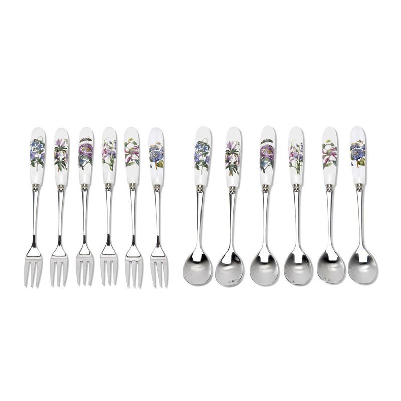 Portmeirion Botanic Garden – Pastry Fork and Teaspoon set of 12 Boxed