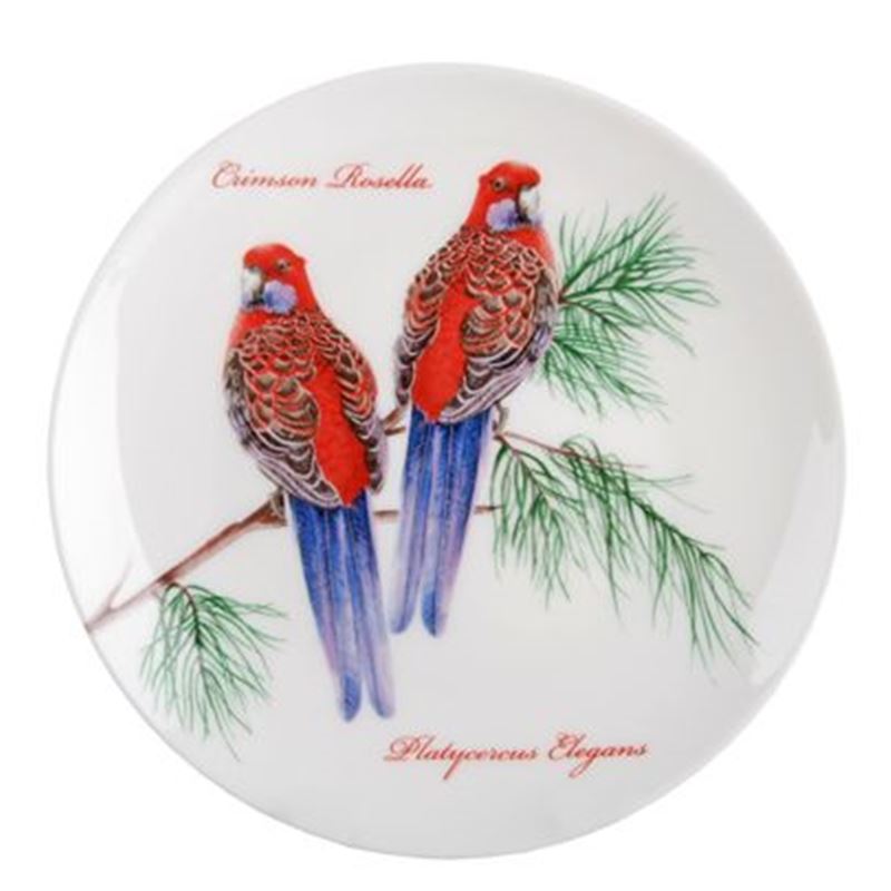 Dan Samuels Australia – Crimson Rosella (Red) Fine Bone China Wall Plate 15cm