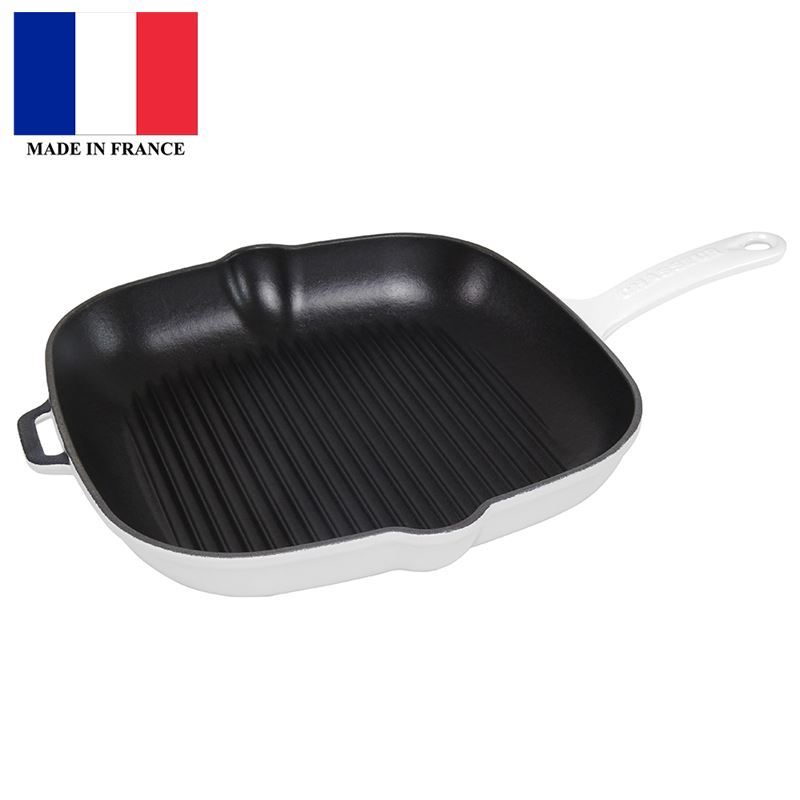 Chasseur Cast Iron – Brilliant White Square Grill 25cm (Made in France)