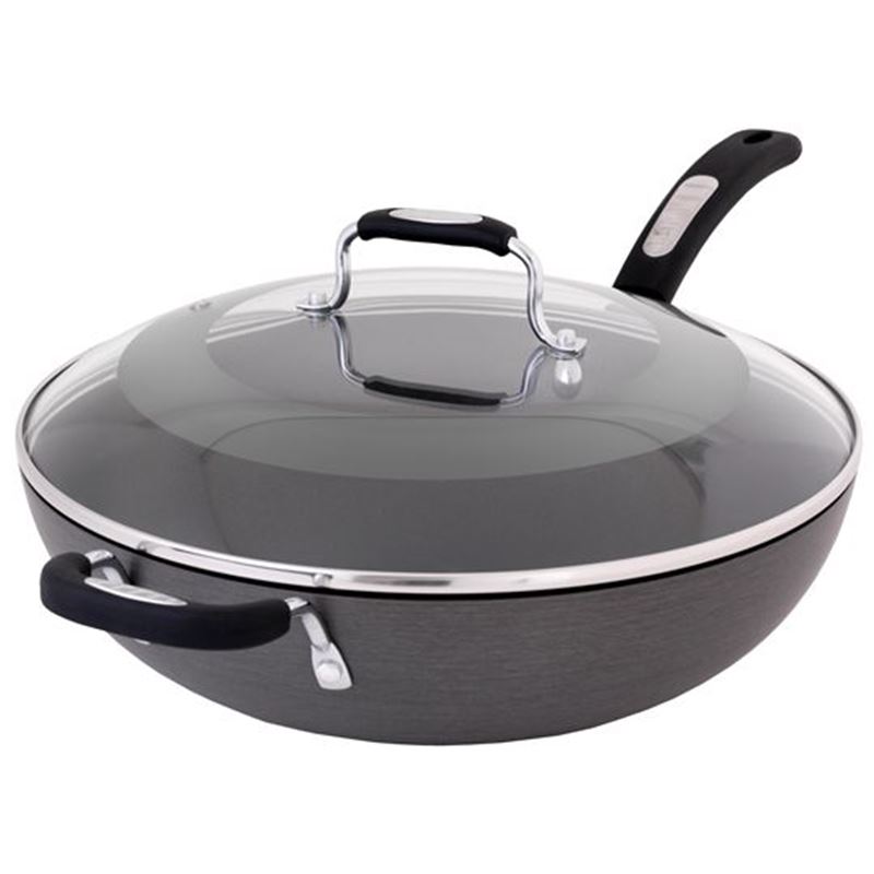 Tefal – Hard Anodised Non-Stick Wokpan with Glass Lid 32cm