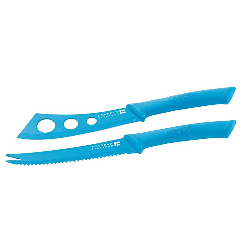 Scanpan – Spectrum Soft Touch Coloured Handle Cheese Knife set Blue
