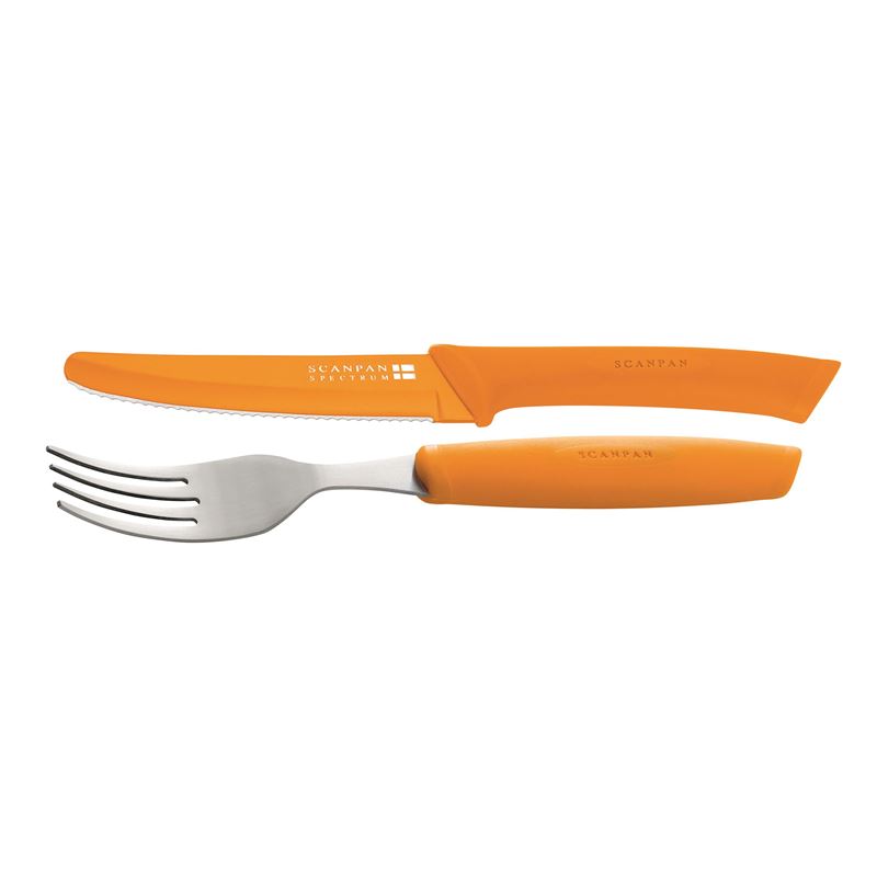 Scanpan – Soft Touch Spectrum Steak Knife and Fork Orange