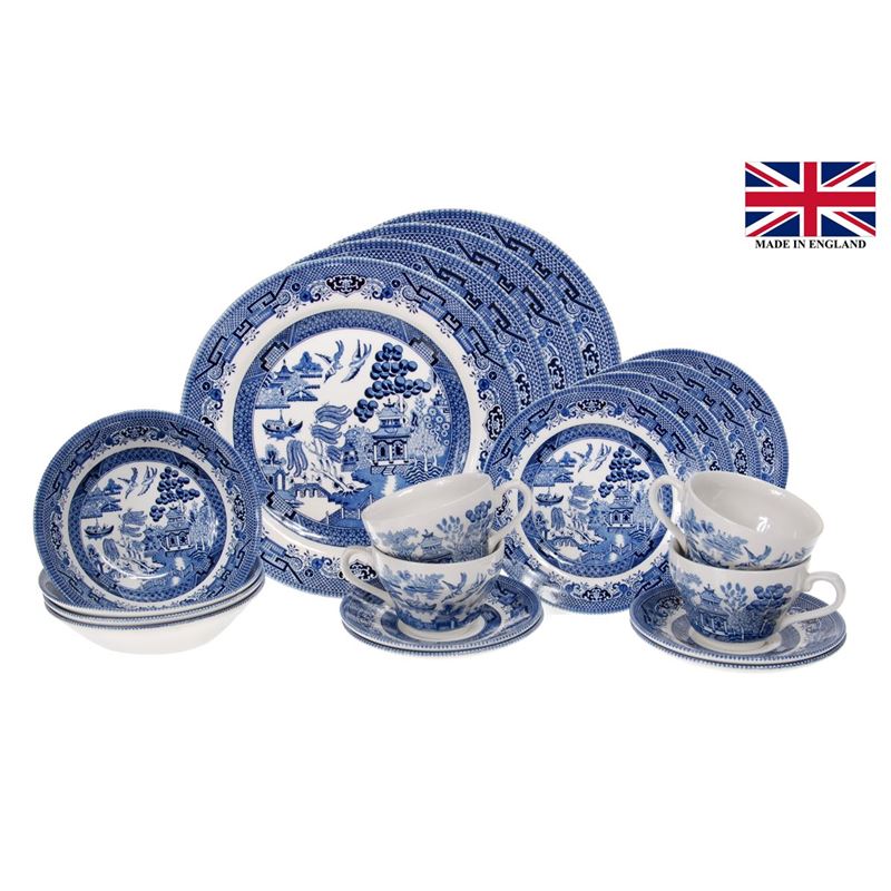 Queens by Churchill – Blue Willow 20pc Dinner Set (Made in England)